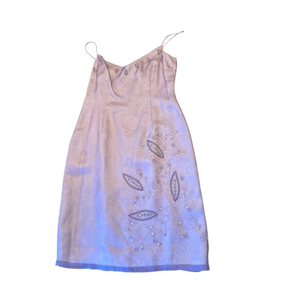 Vintage Y2K Laundry By Shelli Segal 8P Lavender Embroidered Slip Dress Fairy - Picture 1 of 5